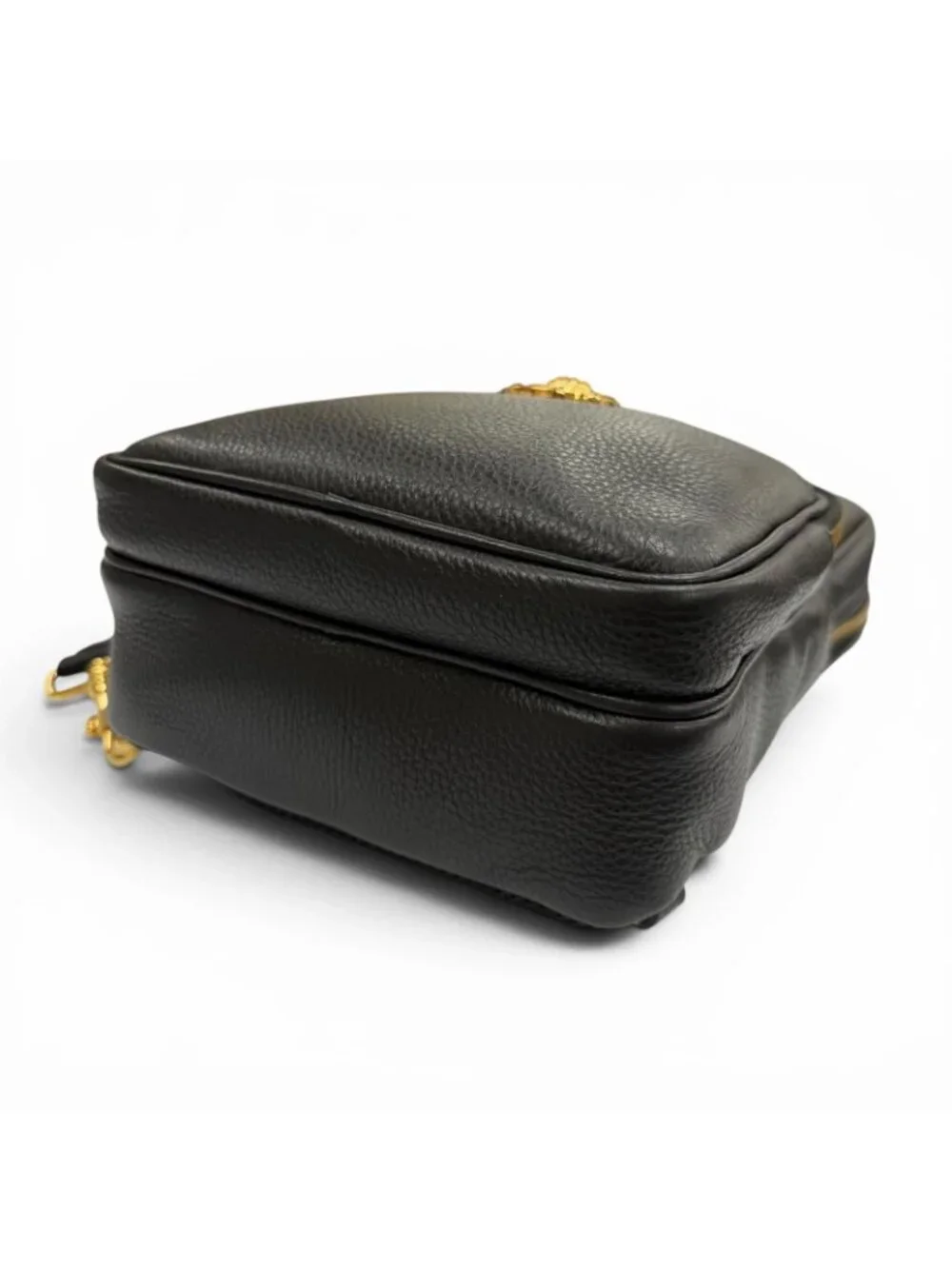 Versace Cowhide Medusa Leather Sling Bag Black Gold